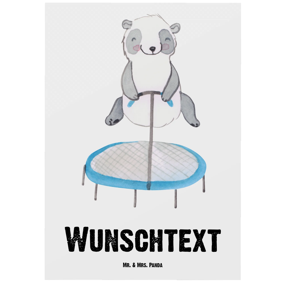 Personalizowana kartka pocztowa Panda skakanie na trampolinie Prezent, Sport, Dyscyplina sportowa, Hobby, Darować, Dziękuję, Dzięki, Wyróżnienie, Wygrana, Sportowiec