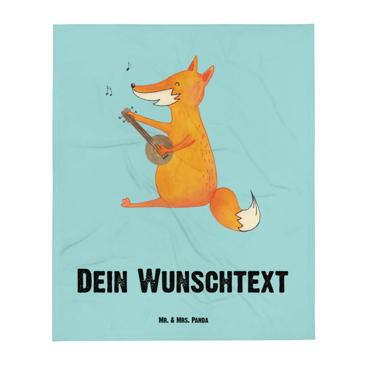 Personalised blanket Fox guitar animal lover, foxes, forest wildlife, clever as a fox, gift musician, guitar, musician, music saying, singer