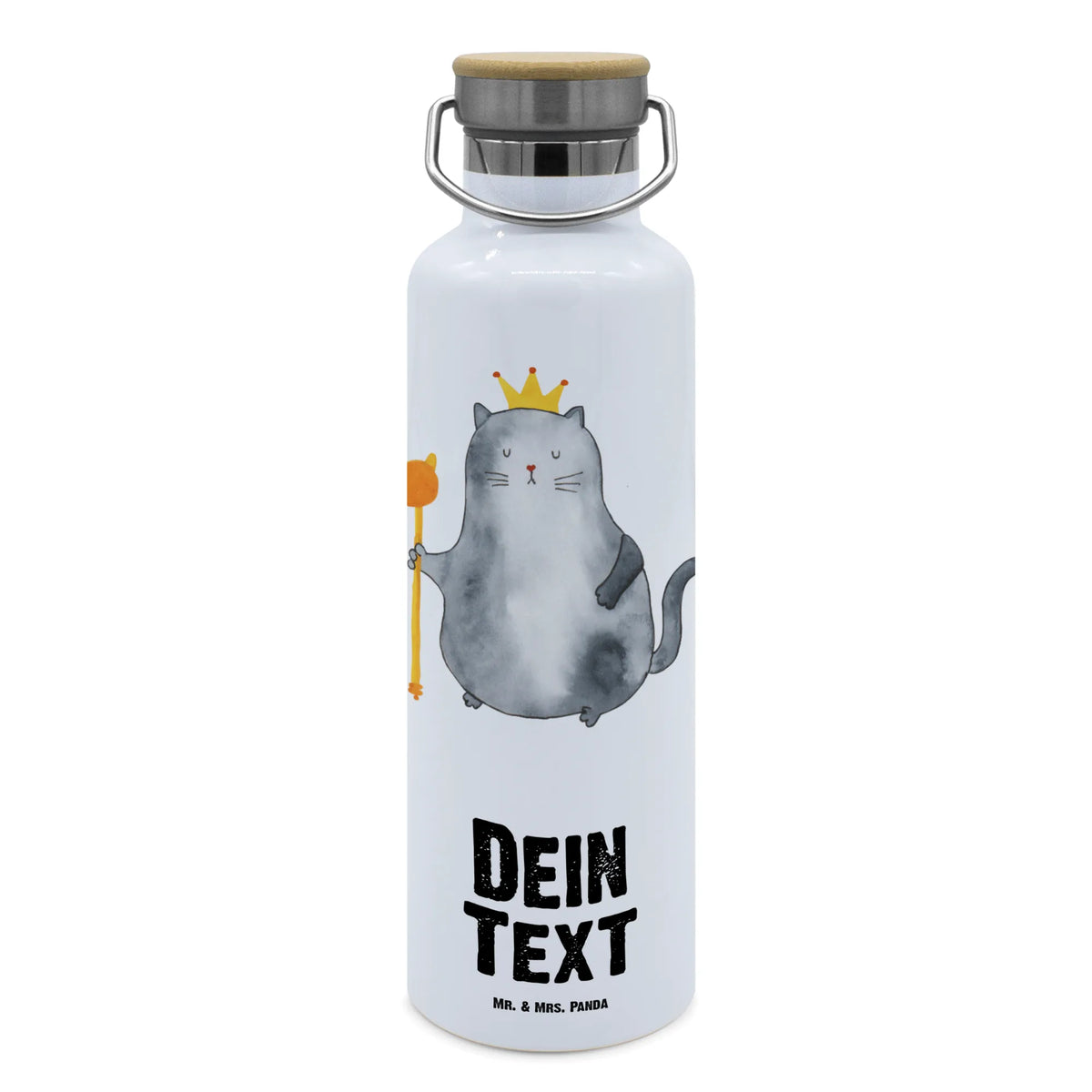 Personalised drinks bottle Cat king animal lover, tomcat, kitty, meow, kitten, housecat, mama cat, love cats, cat image, cat fan, cat lover, cat fancier, cat decoration, gift for cat lover, cat owner, funny cats, cat sayings, cat motto, funny cat gifts, fan merchandise, cat stuff, apartment, pussy, king, moving in, tenement, first own apartment, pet, move