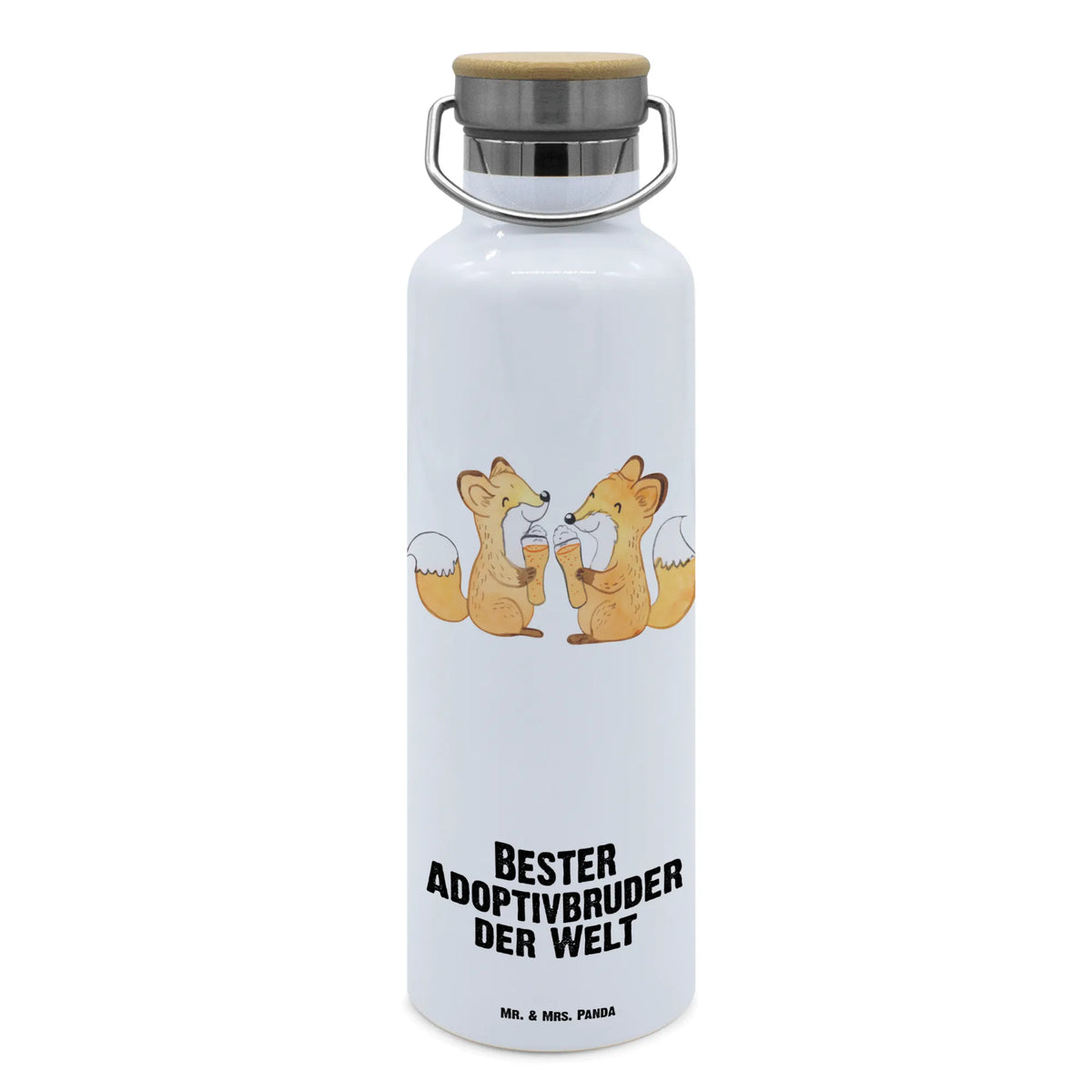 Drinks bottle Fox Best adoptive brother in the world for, thank you, gift, giving, birthday, birthday present, gift idea, souvenir, make you happy, gift tip, brother, best, son, trifle, adopted, family, brother heart, Adoptive brother, sibling, sister