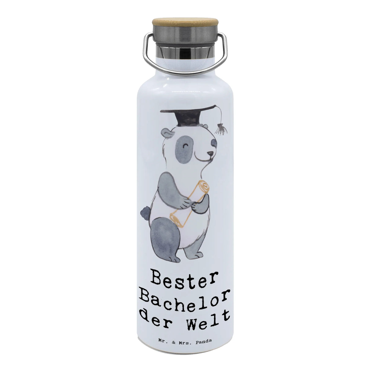 Drinks bottle panda Best bachelor in the world for, thank you, gift, giving, birthday, birthday present, gift idea, souvenir, make you happy, gift tip, graduation, fun, son, alumni, study, college, university, model student, students, student, humorous, funny, bachelor