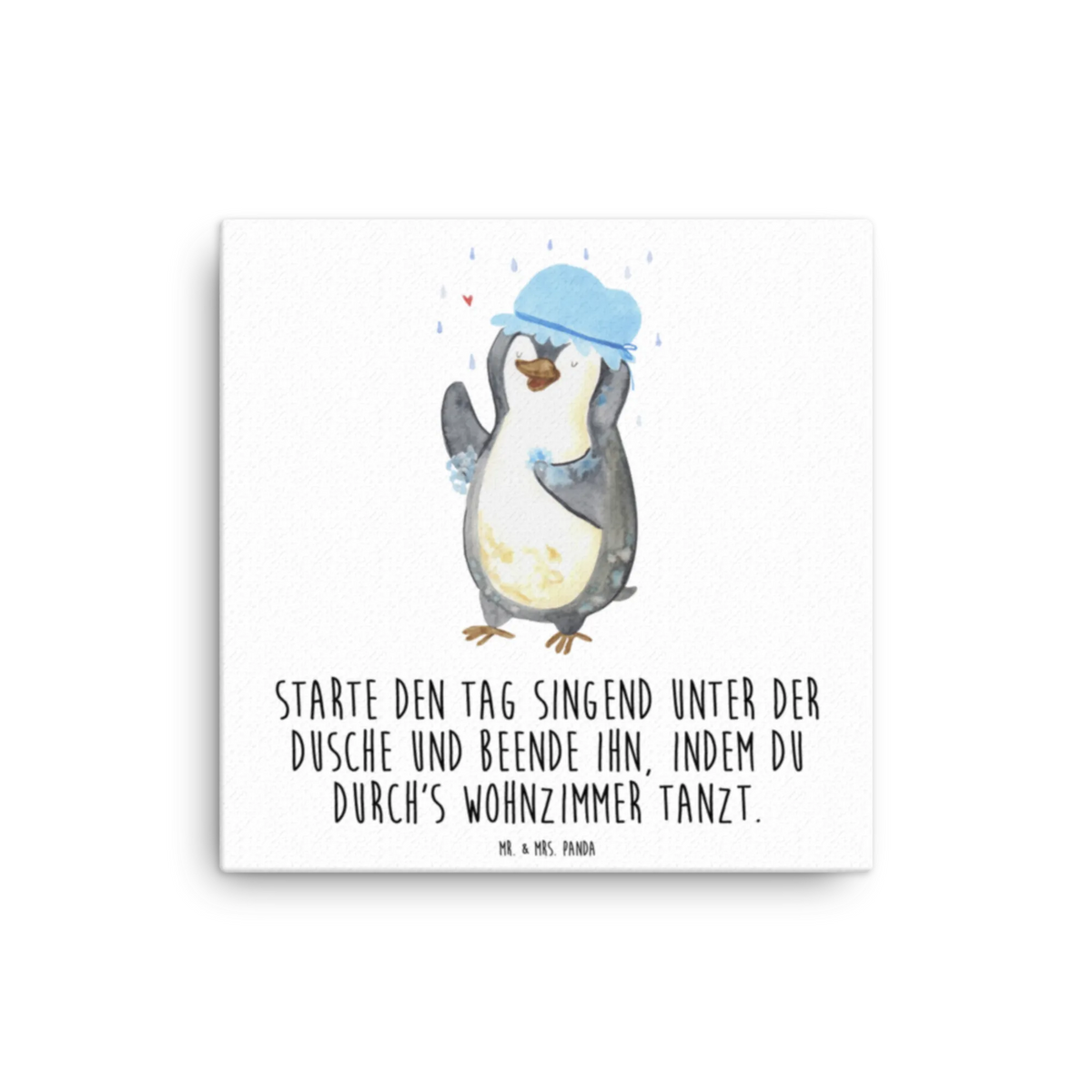 Leinwand Bild Pinguin Duschen Kunstdruck, Leinwand, Pinguin, Lebensmotto, Duschen, Pinguine, Neuanfang, glücklich sein, Dusche, Neustart, Motivation