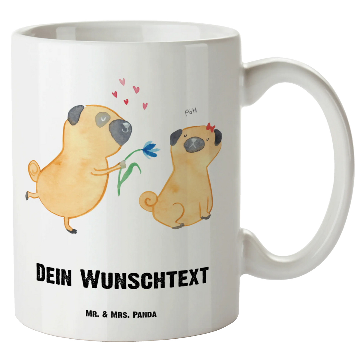 Personalised XL cup pug In love