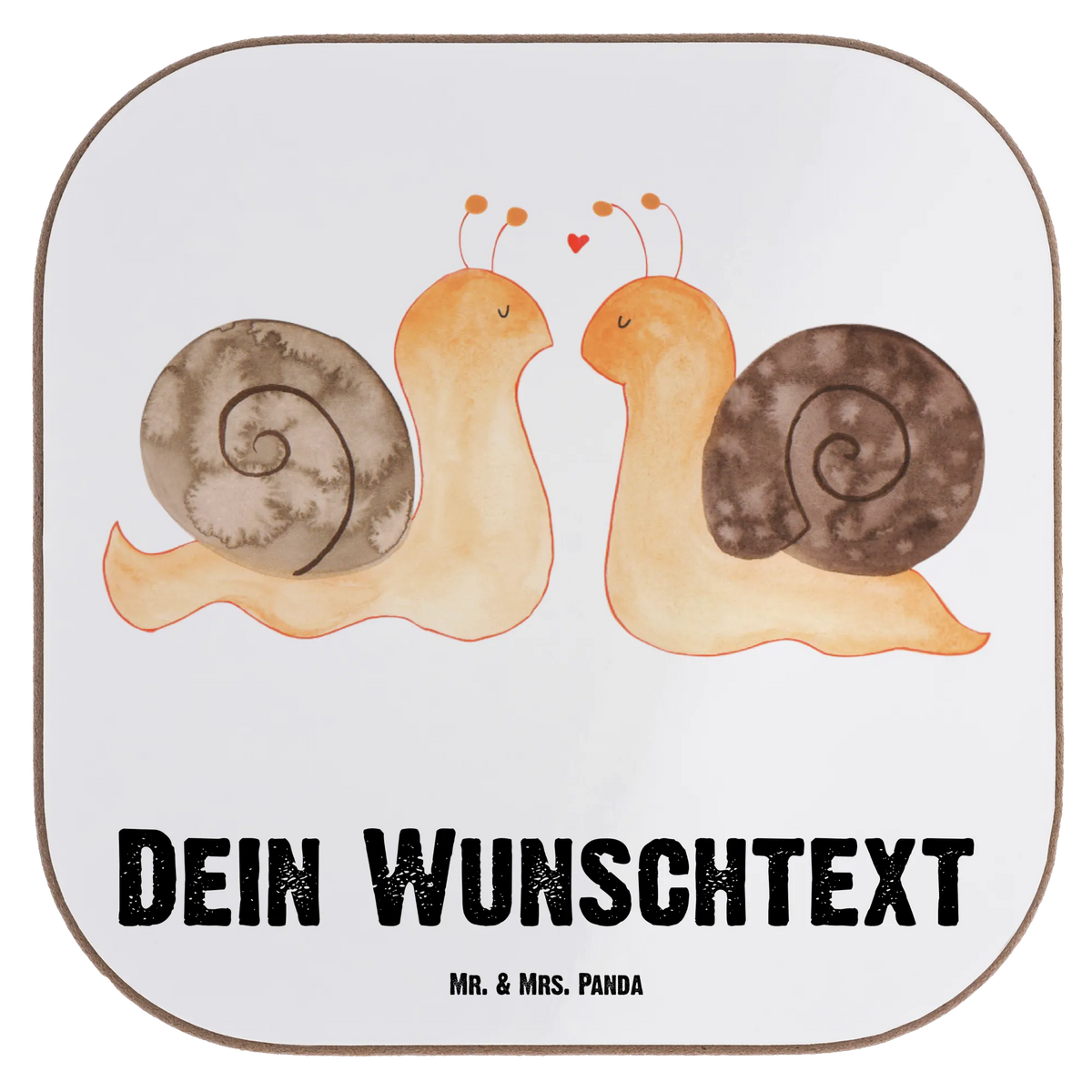 Personalised coaster Snails in love Love, Loving, Two, Together, Marriage, Engagement, Proposal of marriage, Love gift, gift for her, gift for him, anniversary gift