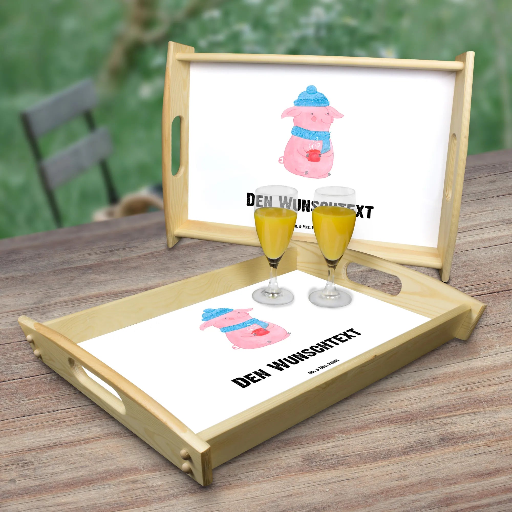 Personalised serving tray piggy Mulled wine Winter, Christmas, Christmas time, snow, mulled wine, saying, Christmas market, drunk