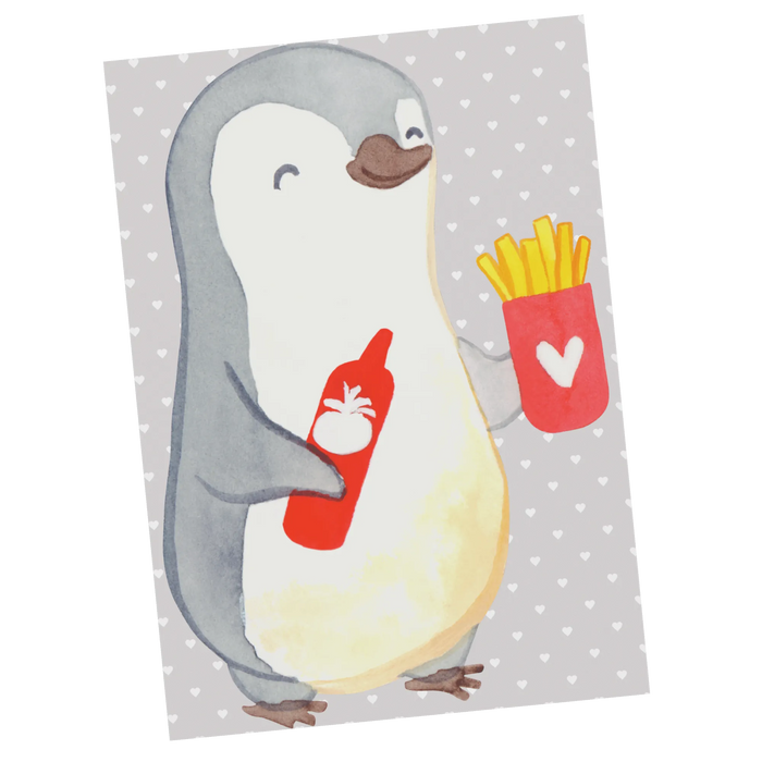 Postkarte Pinguin Pommes