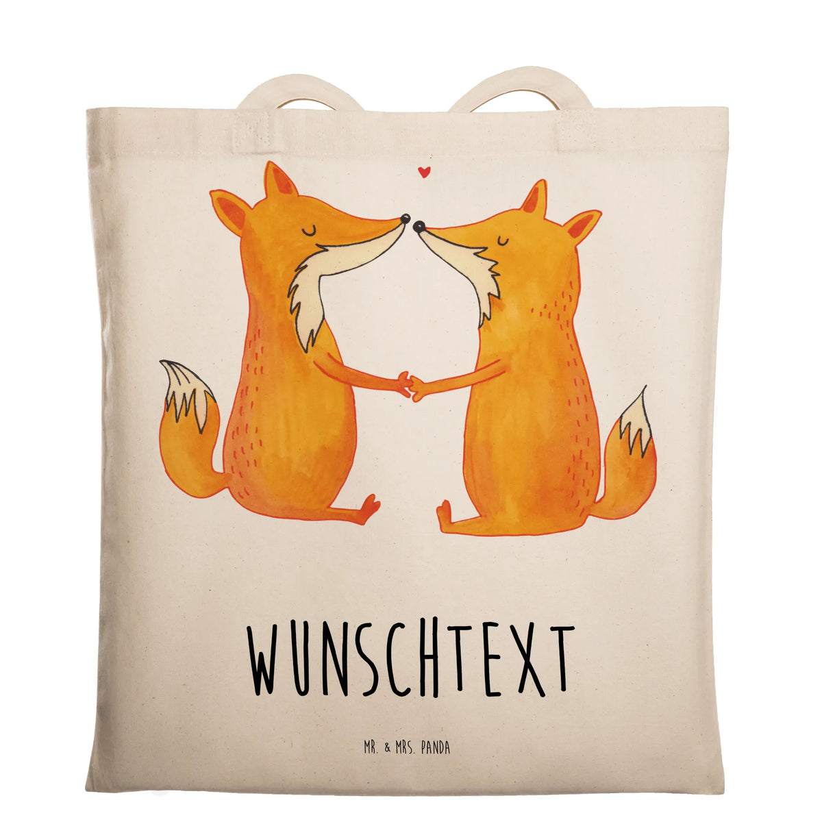 Personalised tote bag foxes Love fox, foxes, forest wildlife, clever as a fox, animal lover, marriage, love, lovers, boyfriend, partner, couple, proof of love, husband, girlfriend, wife, fiancée
