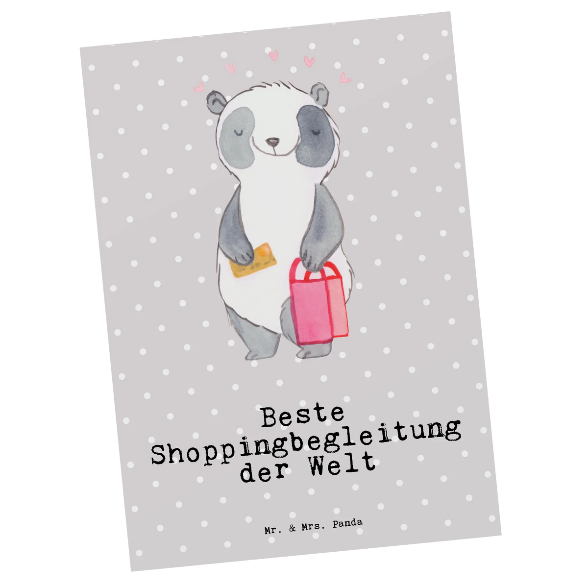 Postkarte Panda Beste Shoppingbegleitung der Welt Designkarte, Motivkarte, Fotokarte, spruchkarte, einzelkarte, Postkarten, Kunstkarten, Ansichtskarten, Postkarte, bildkarte, kunstkarte, Grußkarte, Ansichtskarte, Geschenkidee, Geschenk, Schenken, Mitbringsel, Geburtstag, Geburtstagsgeschenk, für, Danke, Dankeschön, Bedanken, Freude machen, Geschenktipp, Bff, Einkaufen, Shopping, Shopping-Queen, Freund, Partner, Bester, Begleitung, Freundin, Shoppingpartner, Queen, Shoppen, Shoppingbegleitung