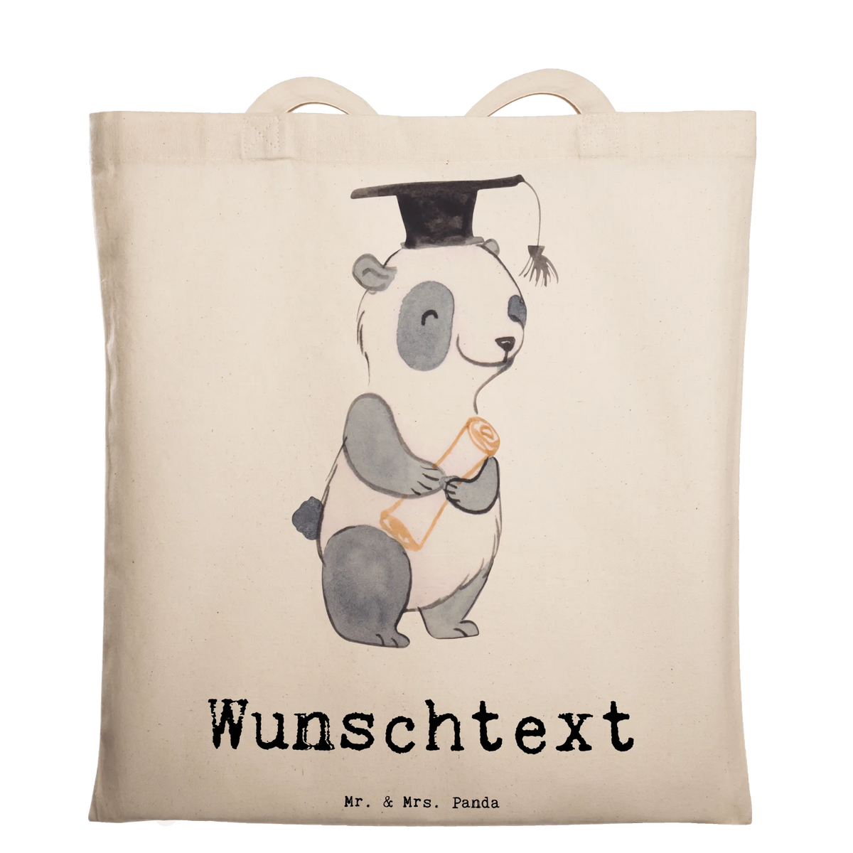Personalised tote bag panda Best bachelor in the world gift, birthday, gift idea, birthday present, giving, thank you, for, make you happy, gift tip, son, model student, students, graduation, study, humorous, fun, college, university