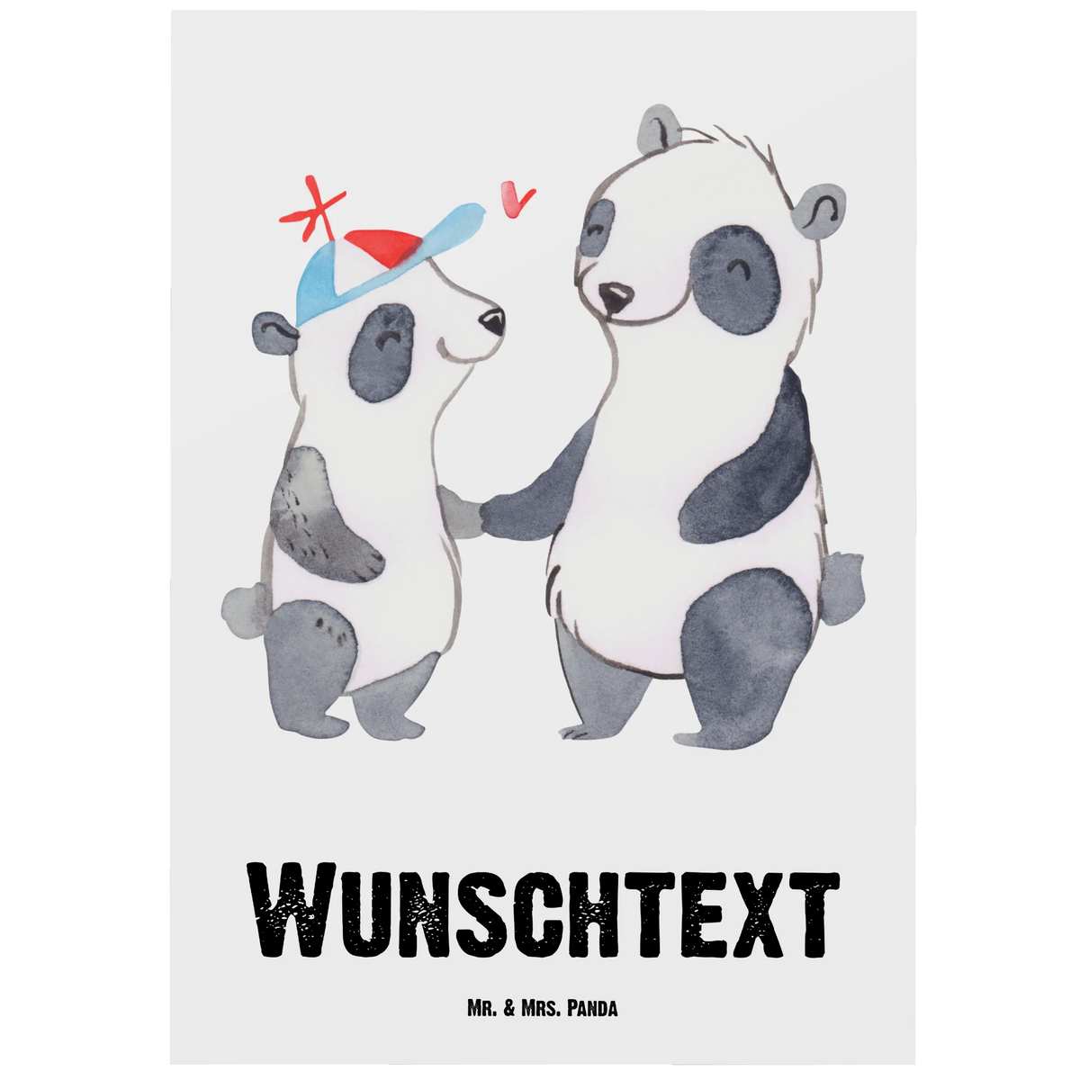 Personalizowana kartka pocztowa Panda Najlepszy syn na świecie dla, Dziękuję, Prezent, Wręczyć, Urodziny, Prezent urodzinowy, Pomysł na prezent, Podziękować, Upominek, Sprawić radość, Tip na prezent