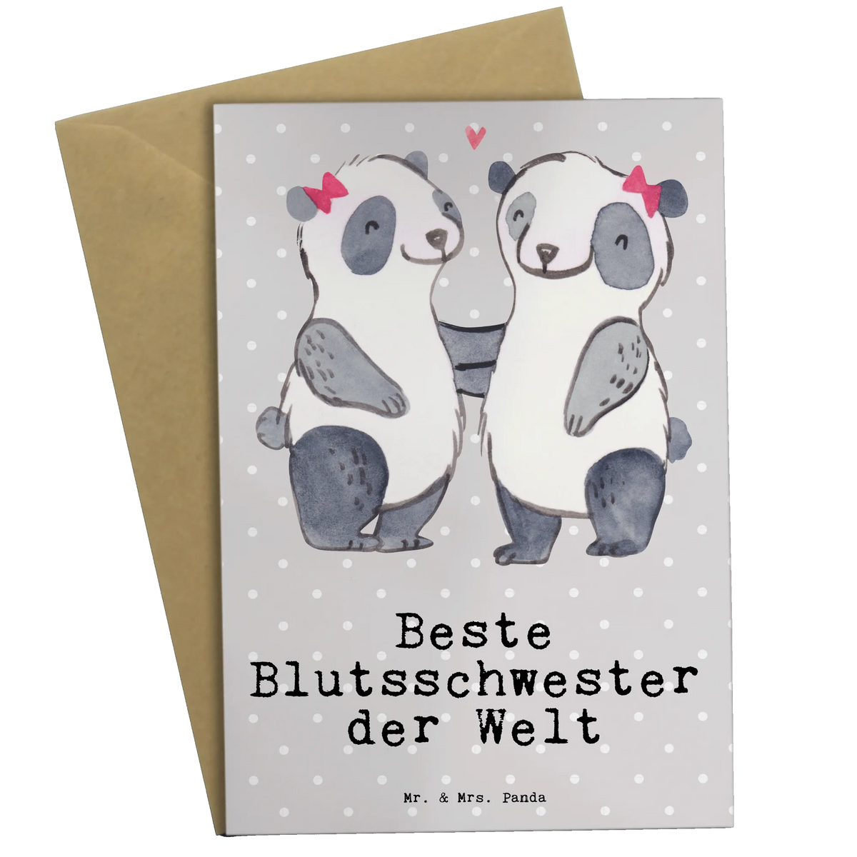 Kartka okolicznościowa Panda Najlepsza siostra od krwi na świecie Urodziny, Prezent, Dziękuję, Pomysł na prezent, dla, Wręczyć, Prezent urodzinowy, Podziękować, Upominek, Sprawić radość, Tip na prezent