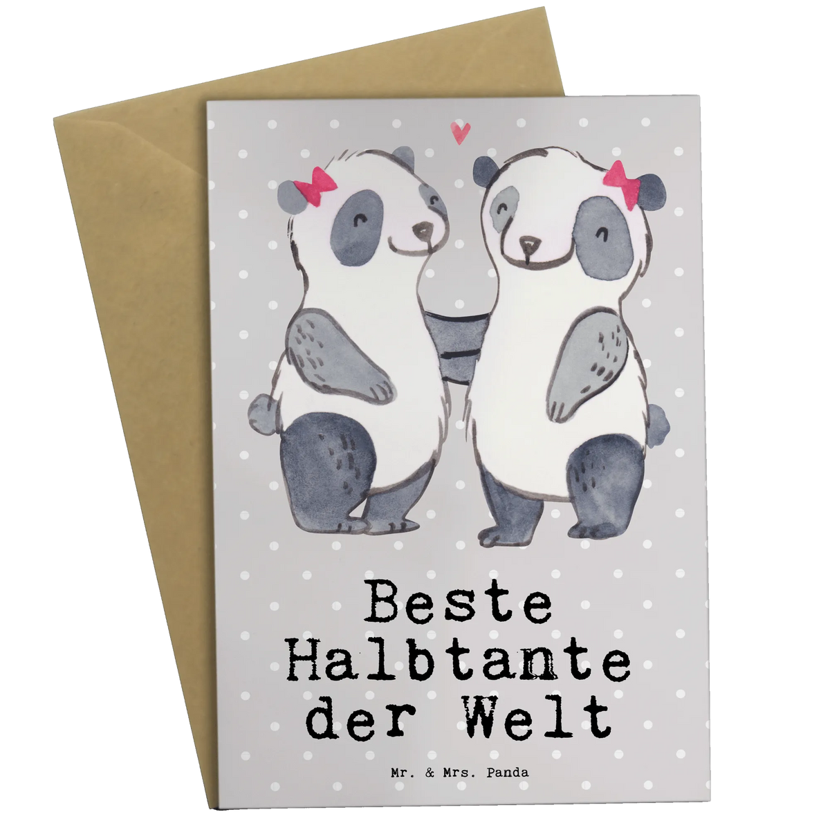 Greetings card panda Best half-aunt in the world birthday card, greeting card, invitation card, folding card, wedding card, for, thank you, gift, giving, birthday, birthday present, gift idea, souvenir, make you happy, gift tip, step, step aunt, Half aunt, best aunt, trifle, aunt, family, step siblings