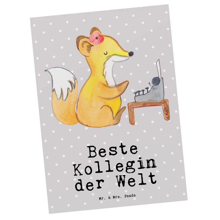 Postcard Fox Best colleague in the world