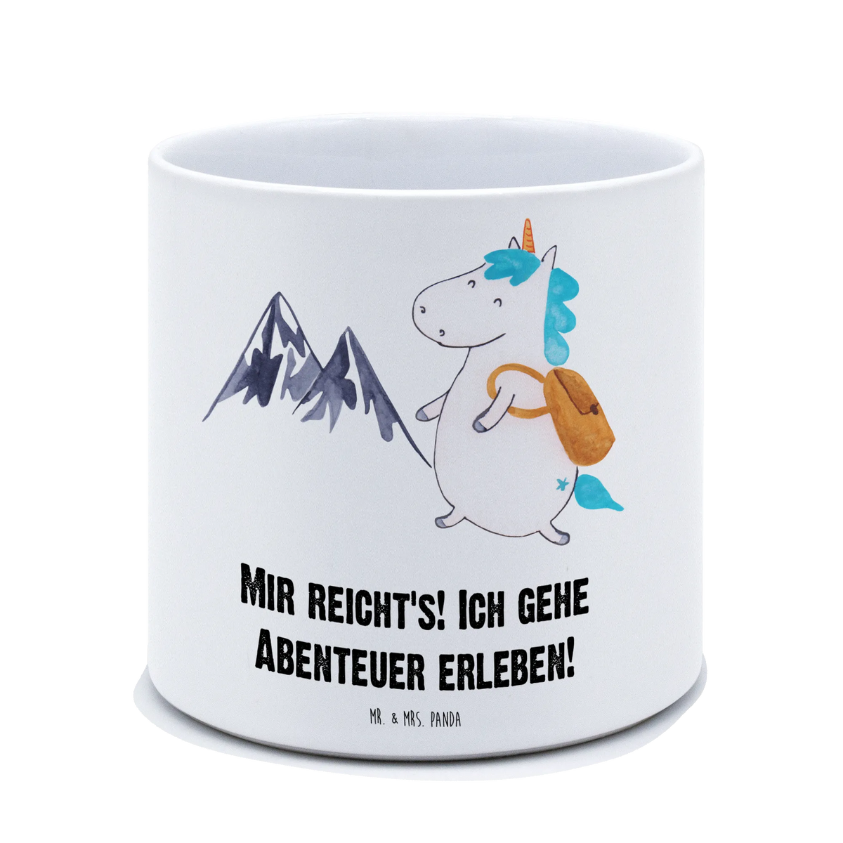 XL flower pot unicorn climber mountains, explorer, travel, mountaineer, world trip, vacation, adventurer, adventure, world traveler