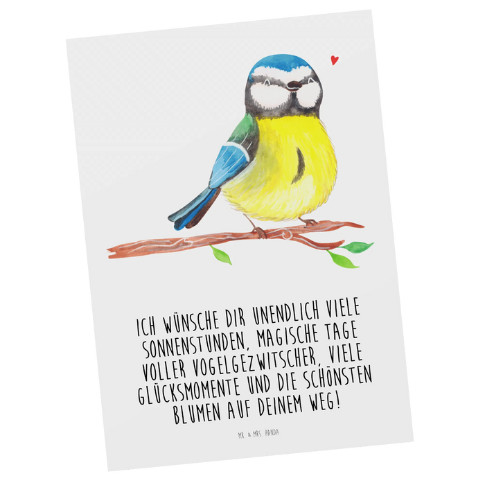Postcard Bird blue tit
