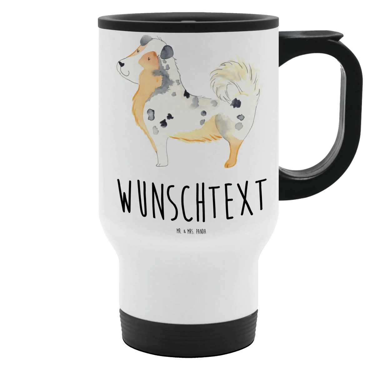 Personalised insulated mug Dog Australia Shepherd dog breed, mutt, hound, woof, dog mama, love dogs, love for dogs, dog decorative items, bag with dog print, funny gifts for dog owners, what do you give a dog lover, Christmas gifts for dogs, gifts for dogs, dog sayings, Saying, Sayings, Australia Shepherd, Dog love, Family dog
