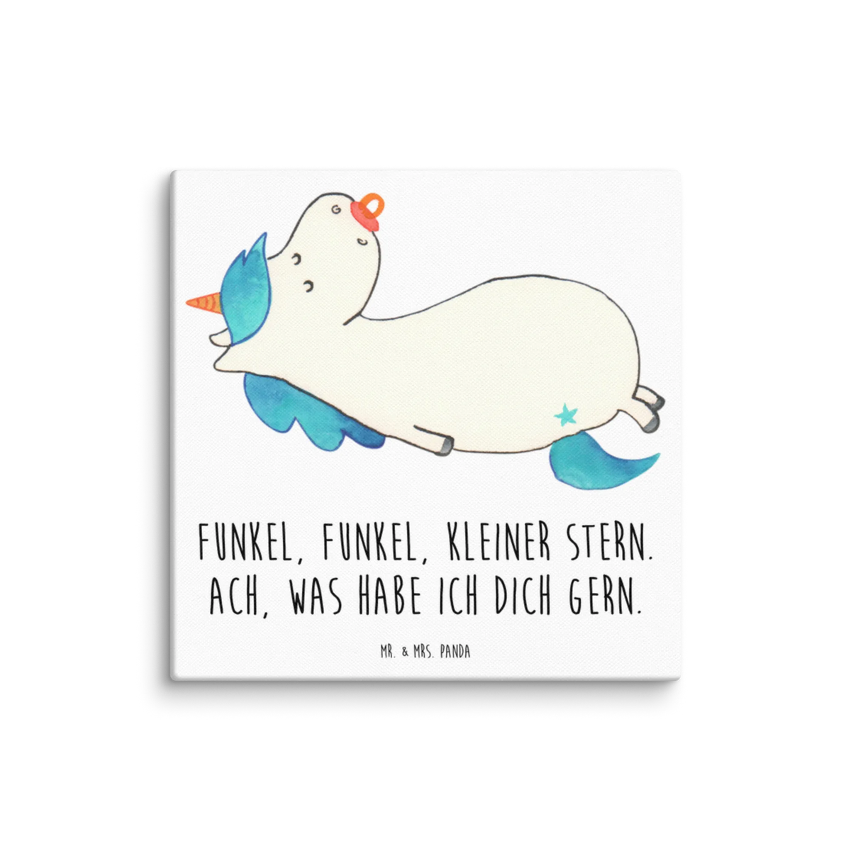 Canvas picture unicorn dummy birth present, pacifier, infant, mother, birth gift, gift birth, toddler