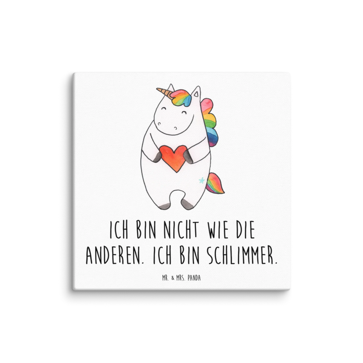 Leinwand Bild Einhorn Herz Leinwand, Kunstdruck, Unicorn, Einhorn, Einhörner, Einhorn Deko, Lustig, böse, Bunt, Schlimm, Herz, Freundin, Anders, Witzig