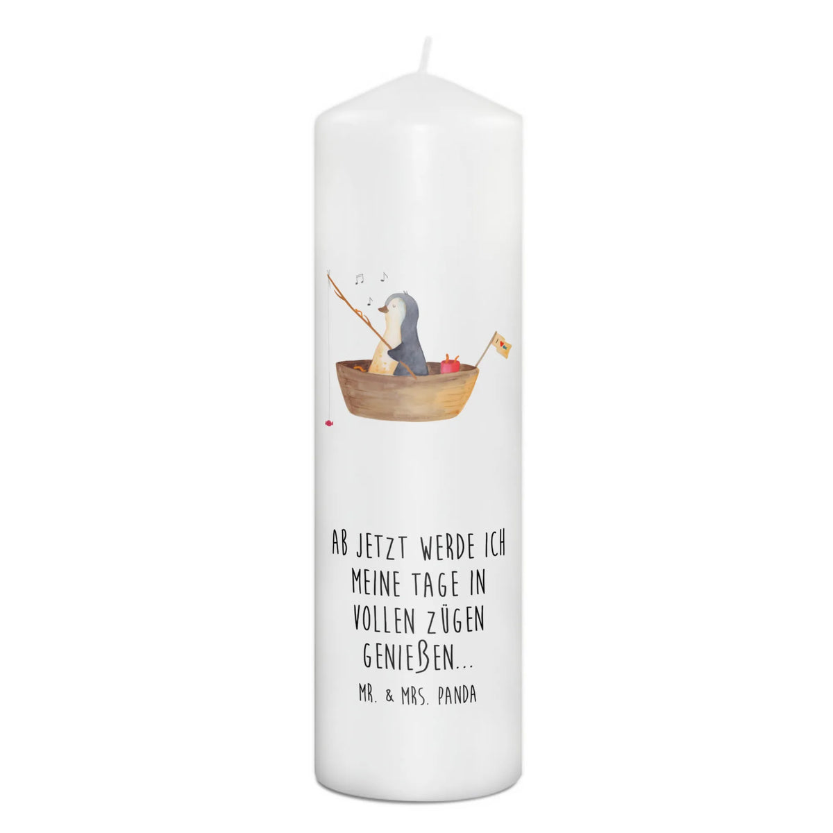 świeca pingwin łódka wędkarska Wachskerze, Erinnerungskerze, Erinnerungslicht, Bedruckte Kerze, Zylinderkerze, Blockkerze, Stumpenkerze, Kerze, Pinguin, Genießen, Lebenslust, Geschenkidee Liebeskummer, Angelboot, Pinguine, Scheidung, Leben, Angeln, Boot, Neustart, Neuanfang, Motivation, Trennung