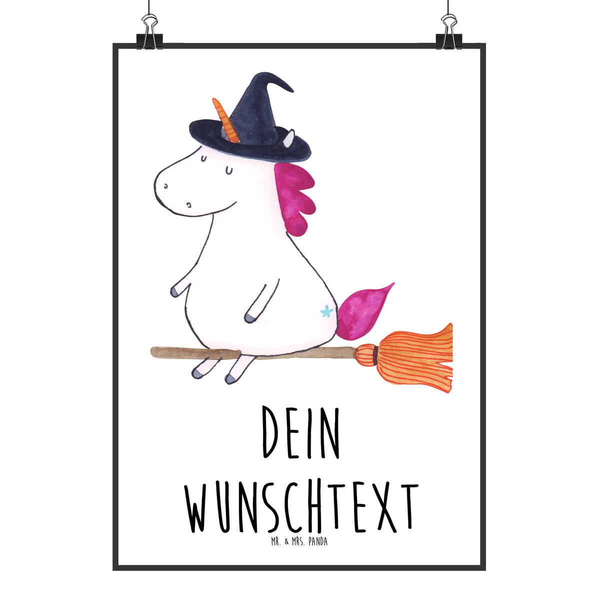 Personalised poster unicorn Witch wife gift, girlfriend present, devil, mad, bad girl, witch, bitch