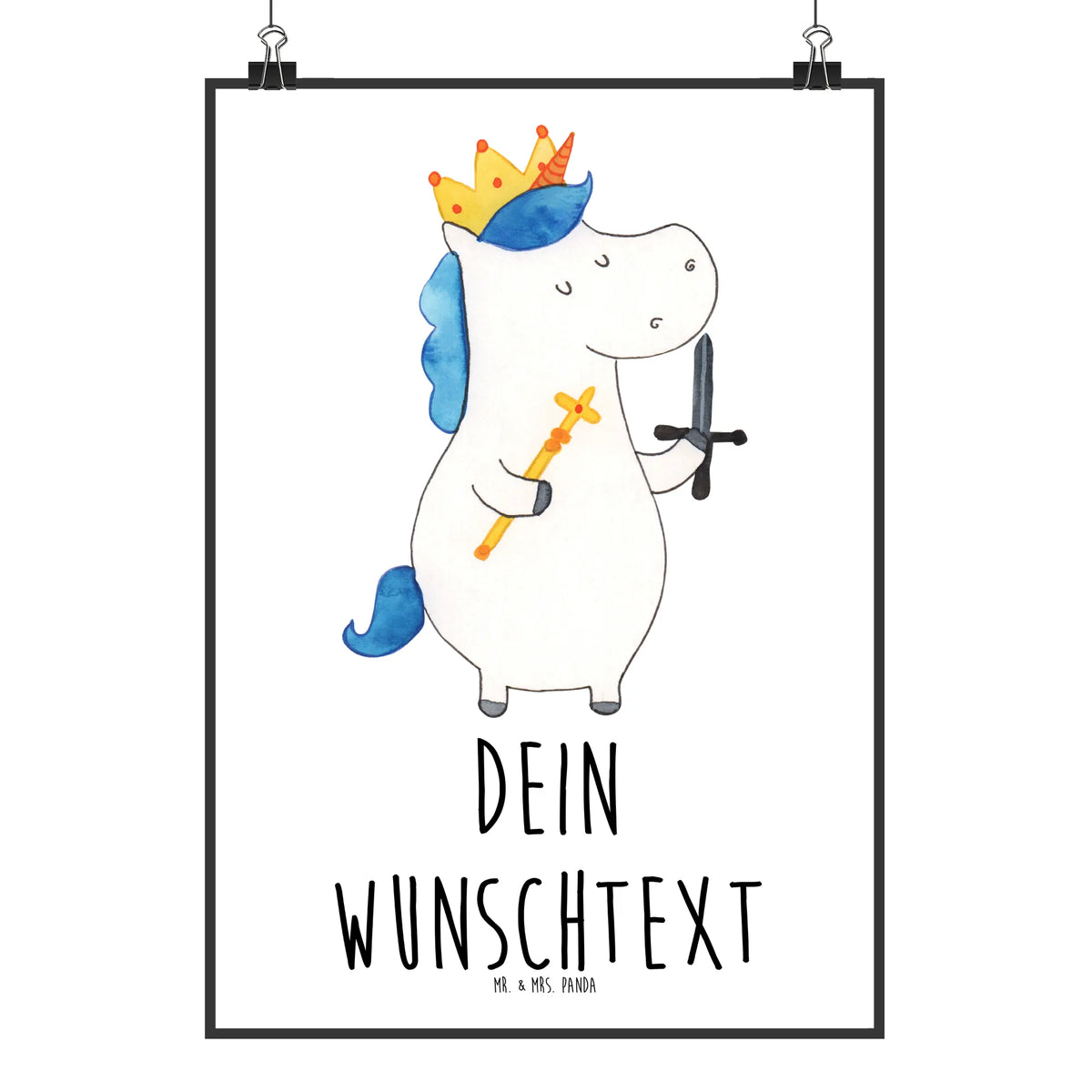 Personalised poster unicorn king with sword gift boyfriend, present boy, Crown, Prosecco, Princess, Ruler, sword, President, Chancellor, King, Emperor