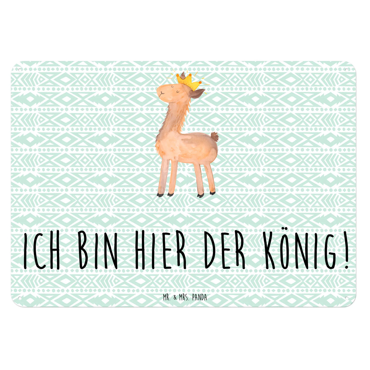 Blechschild Lama König