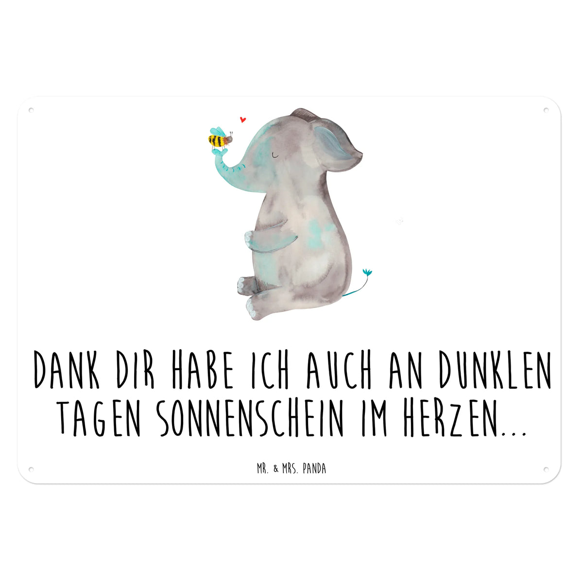 Blechschild Elefant Biene
