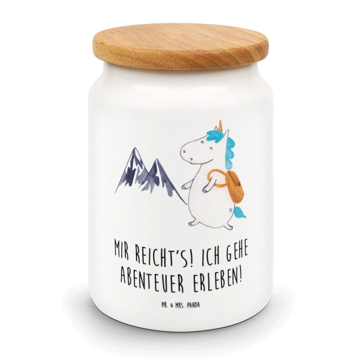 Storage jar unicorn climber kitchen canister, storage jar, cookie jar, pantry storage, ceramic jar, preservative jar, bulk food storage, treat jar, airtight container, snack jar, kitchen storage solutions, food storage container, canister, unicorn, unicorns, world traveler, Einhorn, adventurer, english, mountains, explorer, world trip, travel, vacation, adventure, mountaineer