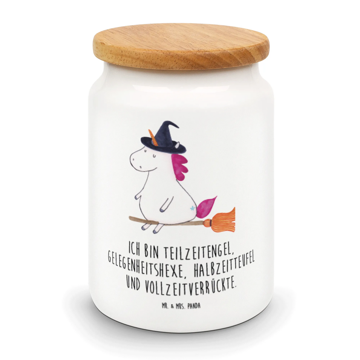 Vorratsdose Einhorn Hexe vorratsgefäß, Teedose, Dose, Keksdose, Aromadose, behälter, Vorratsbehälter, Kaffeedose, Aufbewahrungsdose, leckerlidose, salzdose, Vorratsdose, Lebensmittelbehälter, bonbondose, müslidose, gebäckdose, Snackdose, Frischhaltedose, tee behälter, keramikdose, zuckerdose, vorratsbox, Biskuitdose, aufbewahrungsbehälter, Unicorn, Einhorn, Einhörner, Einhorn Deko, Leben, Verrückte, Frau, Zicke, Hexe, Freundin, Ehefrau, Engel, Teufel