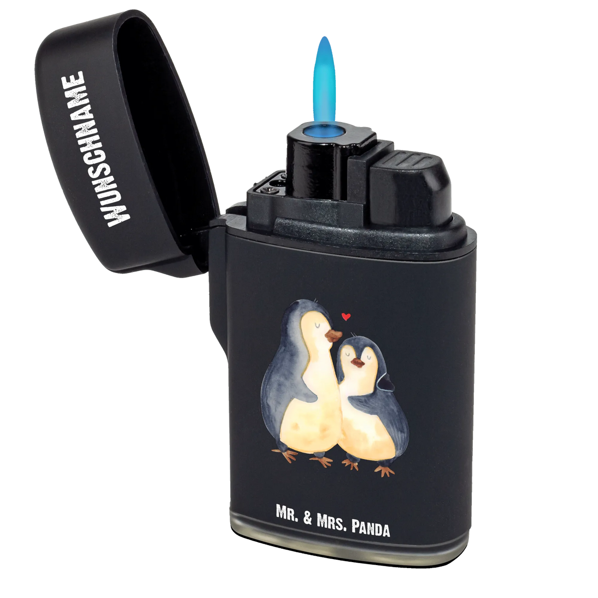 Personalised lighter Penguin embrace North Pole, Penguins, love gift, anniversary, proof of love, wedding gift, wedding, lovers, wedding day