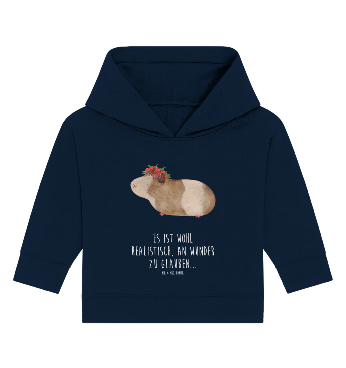 Organic Baby Hoodie Guinea pig wisdom special gifts, animal lover, gifts, gift ideas, hand drawn, card, funny sayings, cute animal motives, small animals, good mood, cute, wisdom, reality, wonder, guinea pig, wonderland, saying, flower child