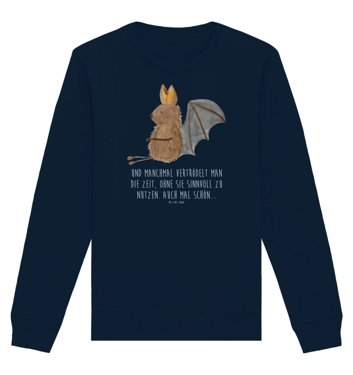 Organic Pullover bat Sit small animals, cute, funny, cute animal motives, hand drawn, small world, funny sayings, good mood, happy, gifts, gift ideas, special gifts, animal lover, card, bat, relax, bats, motivation
