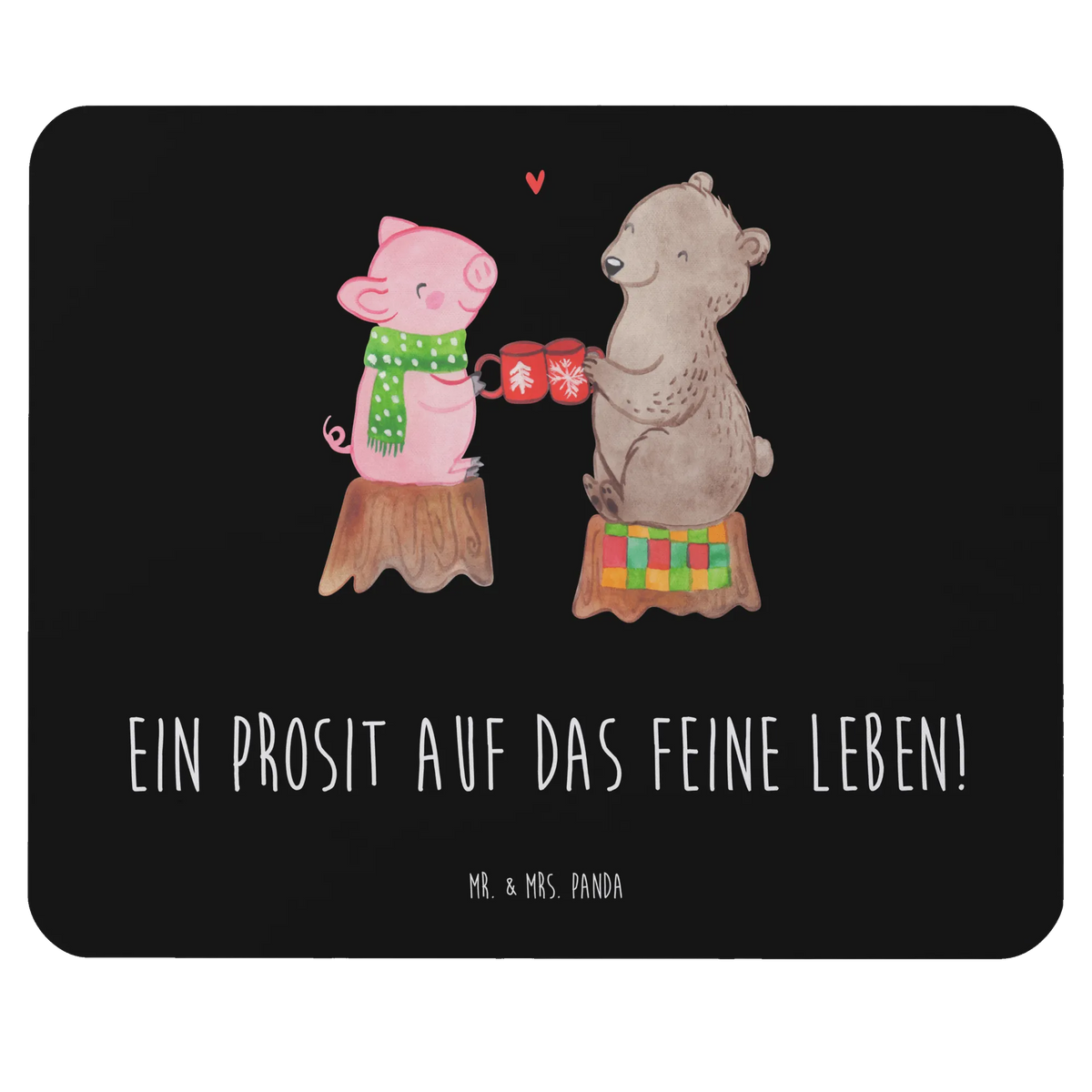 Mouse mat Glowing Pig Bash Gift, Pad, Motif, Print, Mouse Pad, fun, Mouse, Student, Study, saying, PC, Work, mousepad, Office, Winter, Christmas, Christmas time, snow