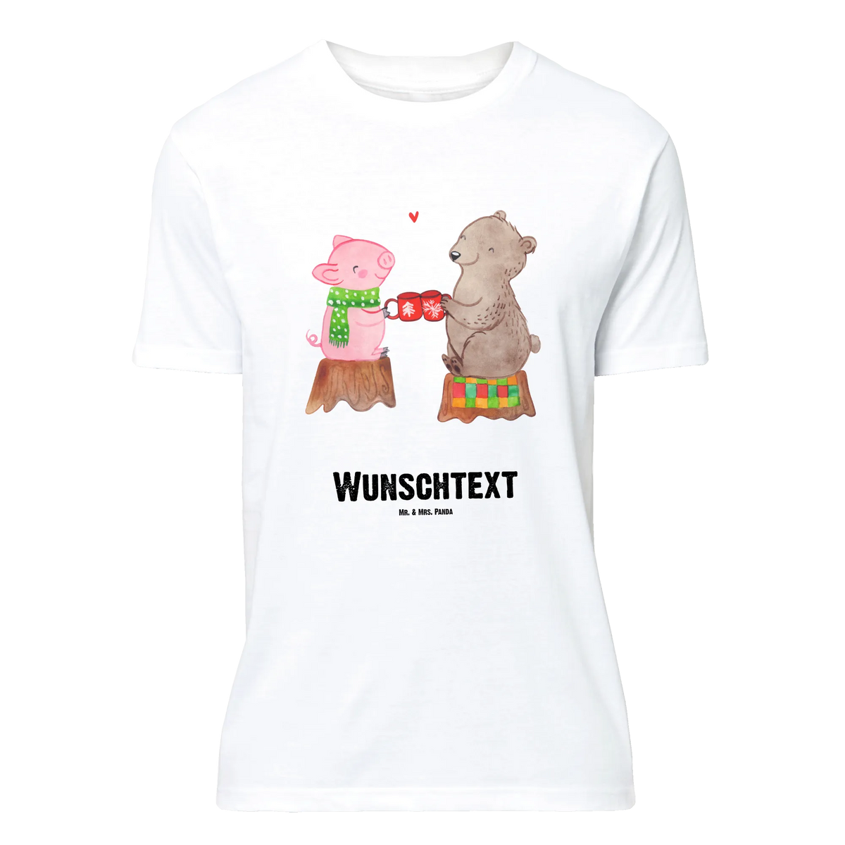 Personalised T-Shirt Glowing Pig Bash T-Shirt mit Namen, T-Shirt Personalisiert, T-Shirt mit Aufruck, Wintermotiv, Weihnachtsdeko, Winter, Nikolaus, Advent, Heiligabend, Weihnachten, Alles Gute, Bär, Weihnachtszeit, Prost, Schwein