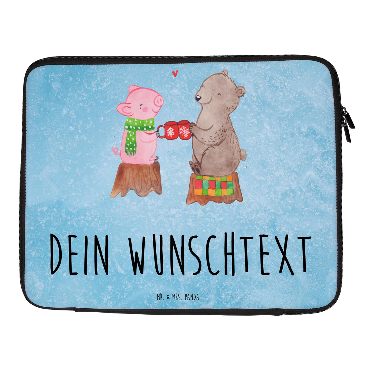 Personalized Notebook Bag Glowing Pig Bash Christmas time, snow