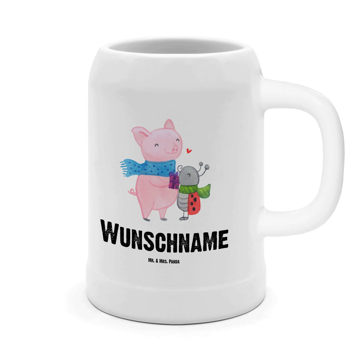 Personalizowany kufel piwa Rozgrzana Świnka Smörle Zima, Boże Narodzenie, dekoracje świąteczne, Mikołaj, Adwent, Wigilia, zimowy motyw