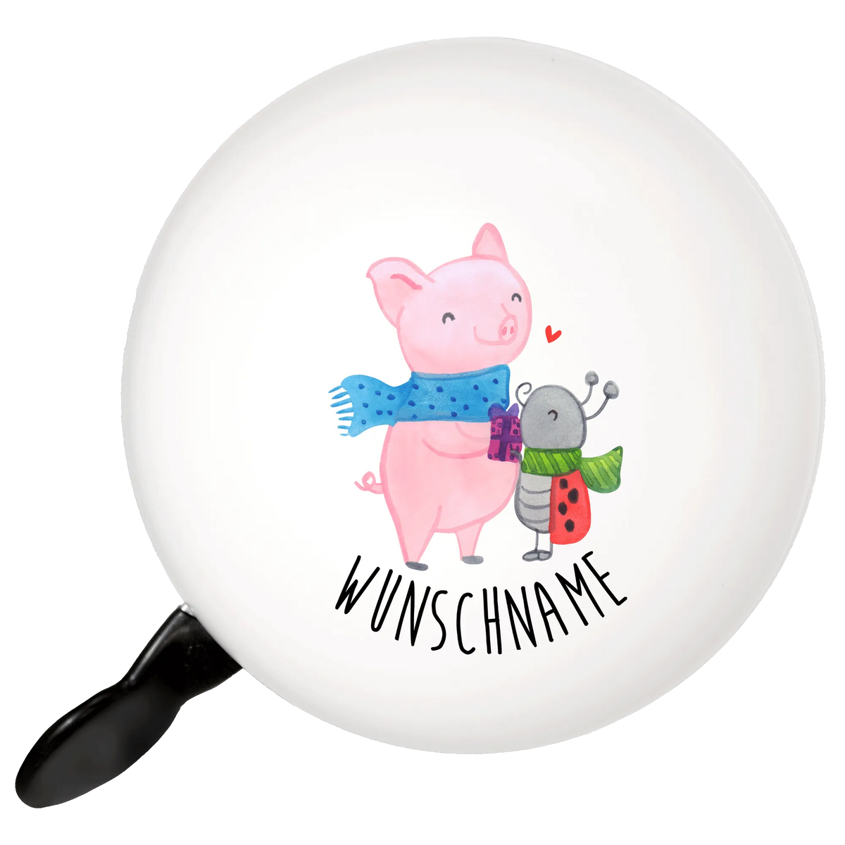 Personalizowany dzwonek rowerowy Rozgrzana Świnka Smörle Zima, Boże Narodzenie, dekoracje świąteczne, Mikołaj, Adwent, Wigilia, zimowy motyw