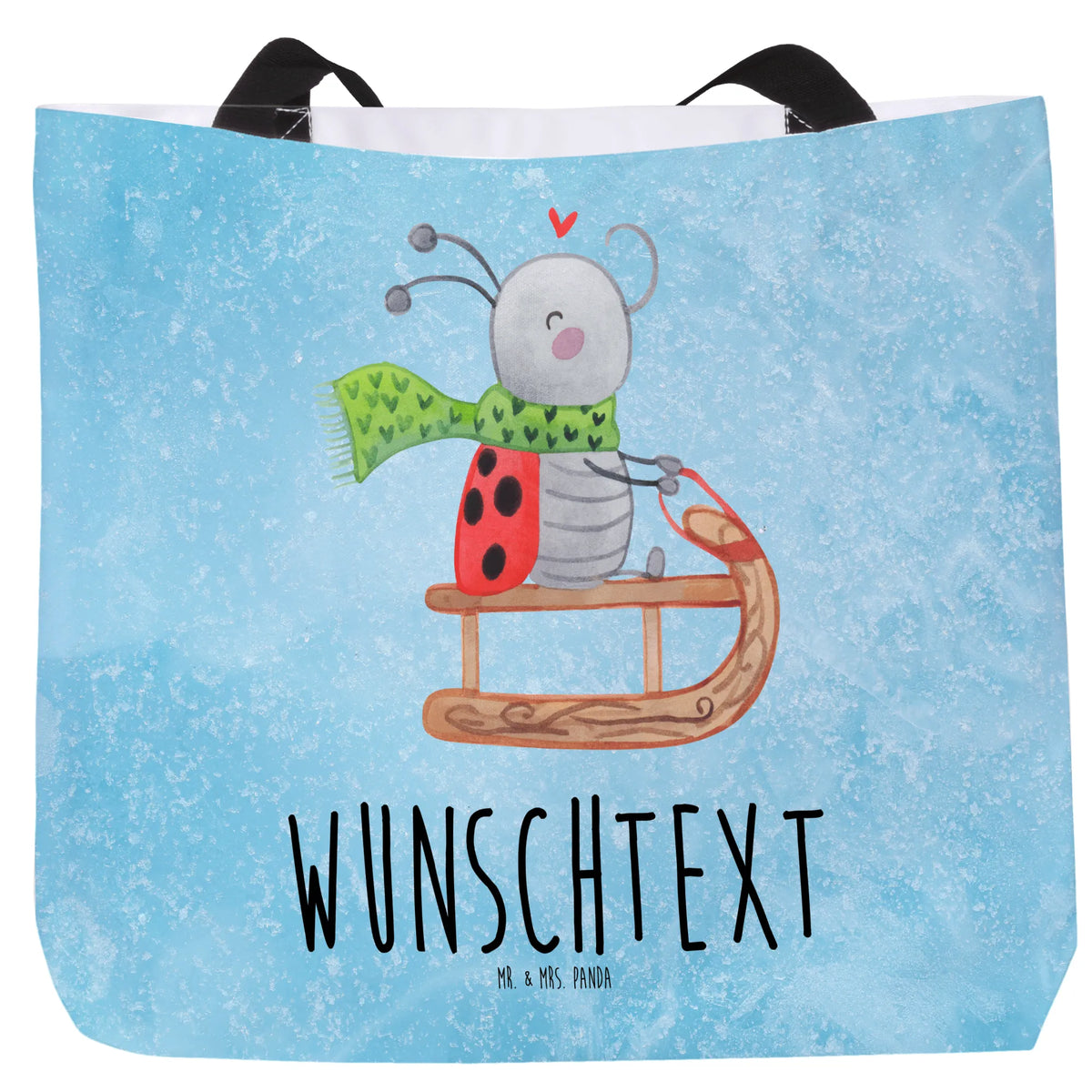 Personalised shopper Smörle sledding Christmas time, snow