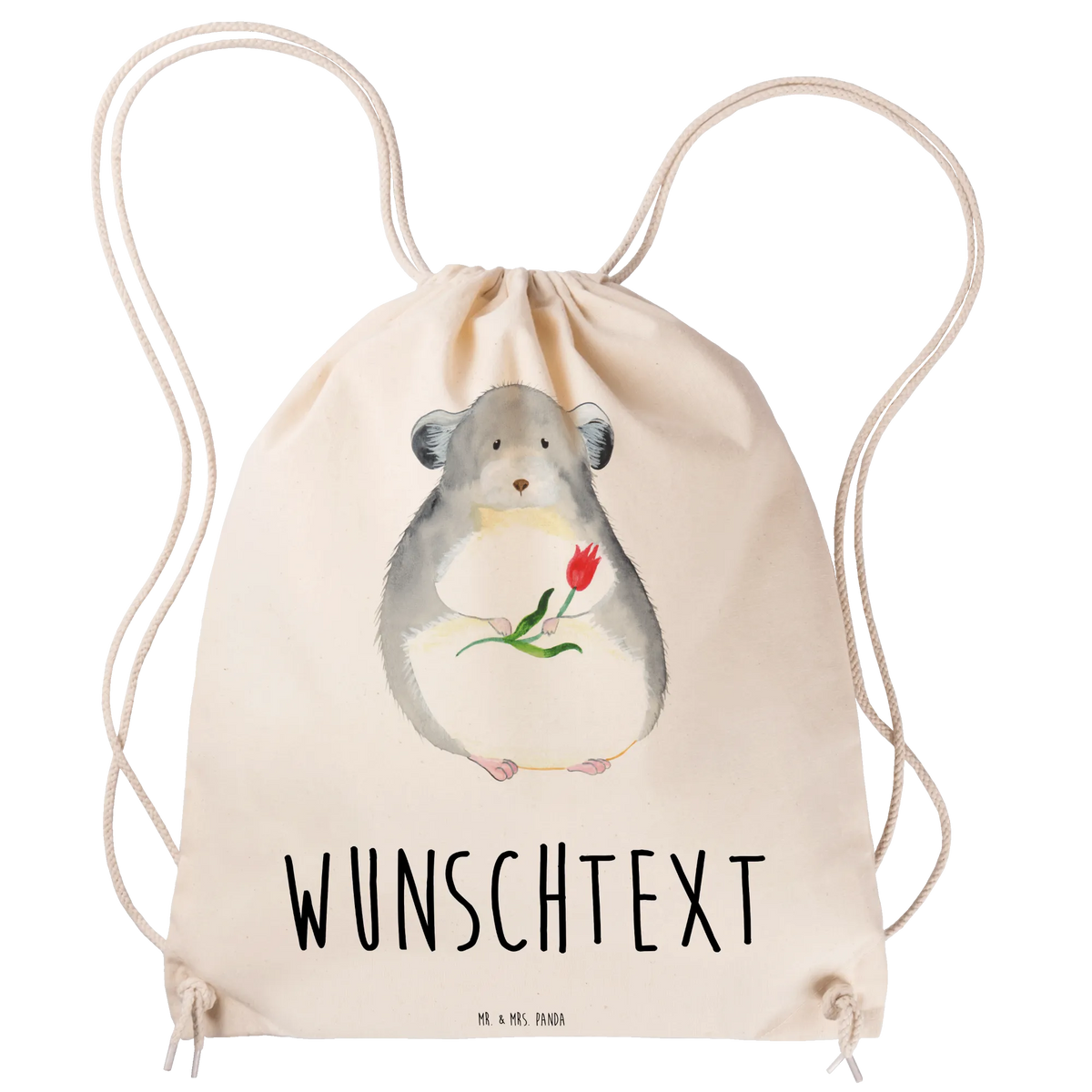Personalized Sports Bag chinchilla flower cute, cute animal motives, hand drawn, gift ideas, funny sayings, good mood, special gifts, animal lover, card, gifts, small animals, being sad, heartache, grief, office life