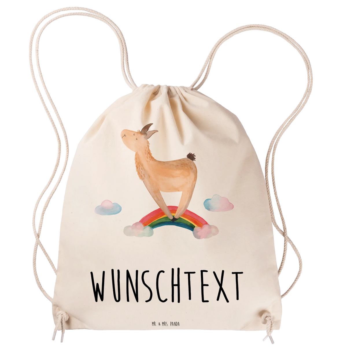 Personalized Sports Bag lama rainbow Llama, alpaca, trendy animal, Self-employed, Freedom, Rainbow, Outsider, School, Cloud country