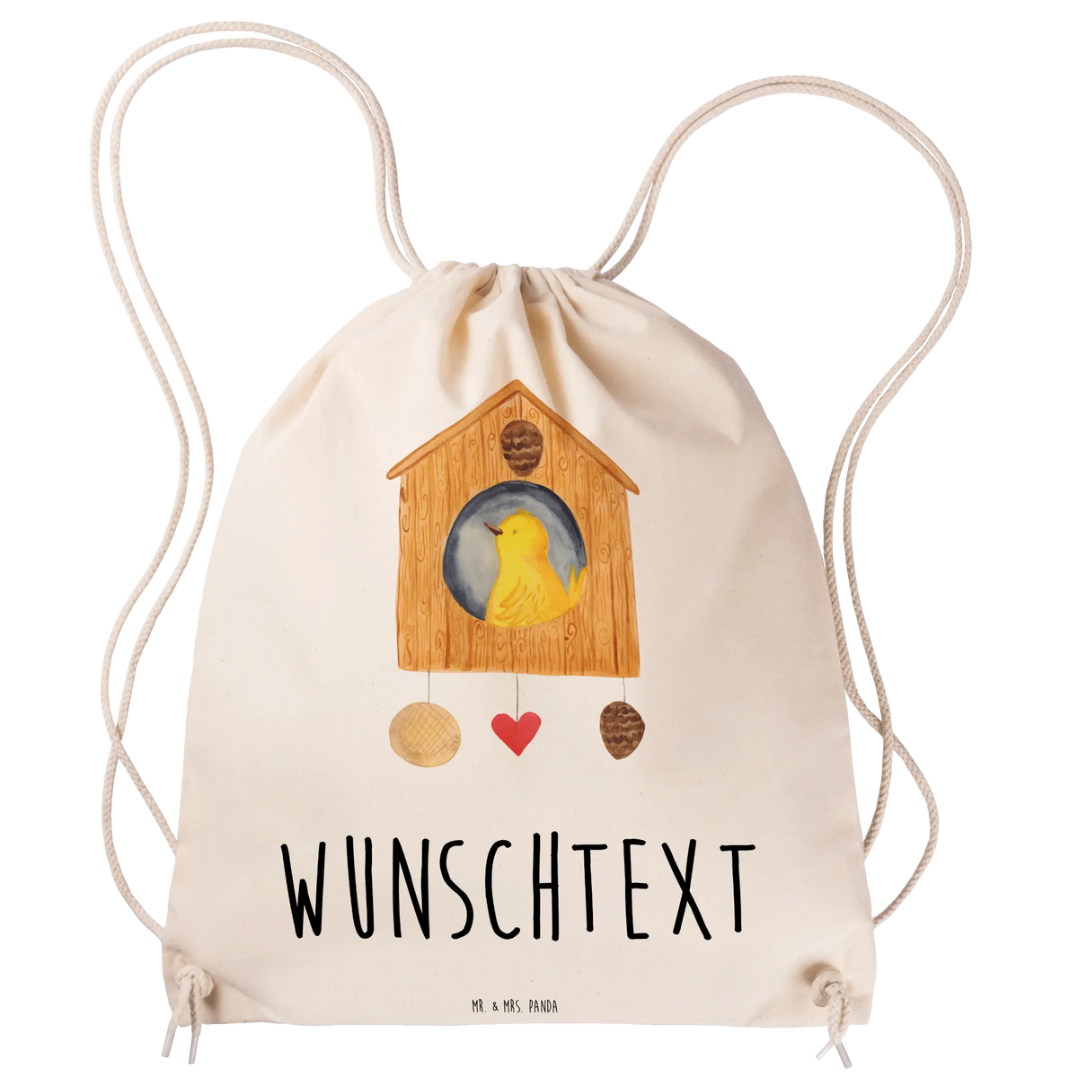 Personalized Sports Bag birdhouse Home card, gift ideas, gifts, small animals, cute, cute animal motives, hand drawn, funny sayings, good mood, special gifts, animal lover, house building, bird, moving in, birdhouse, gift, moving out, moving gift