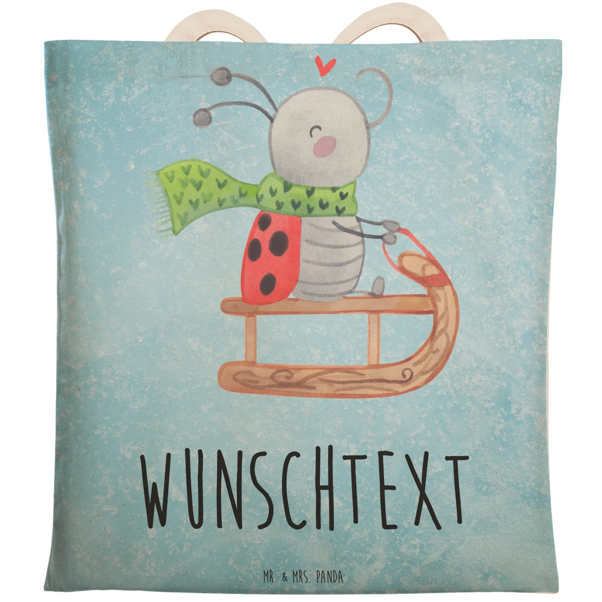 Personalized Shopping Bag Smörle sledding Winter, Christmas, Christmas time, snow