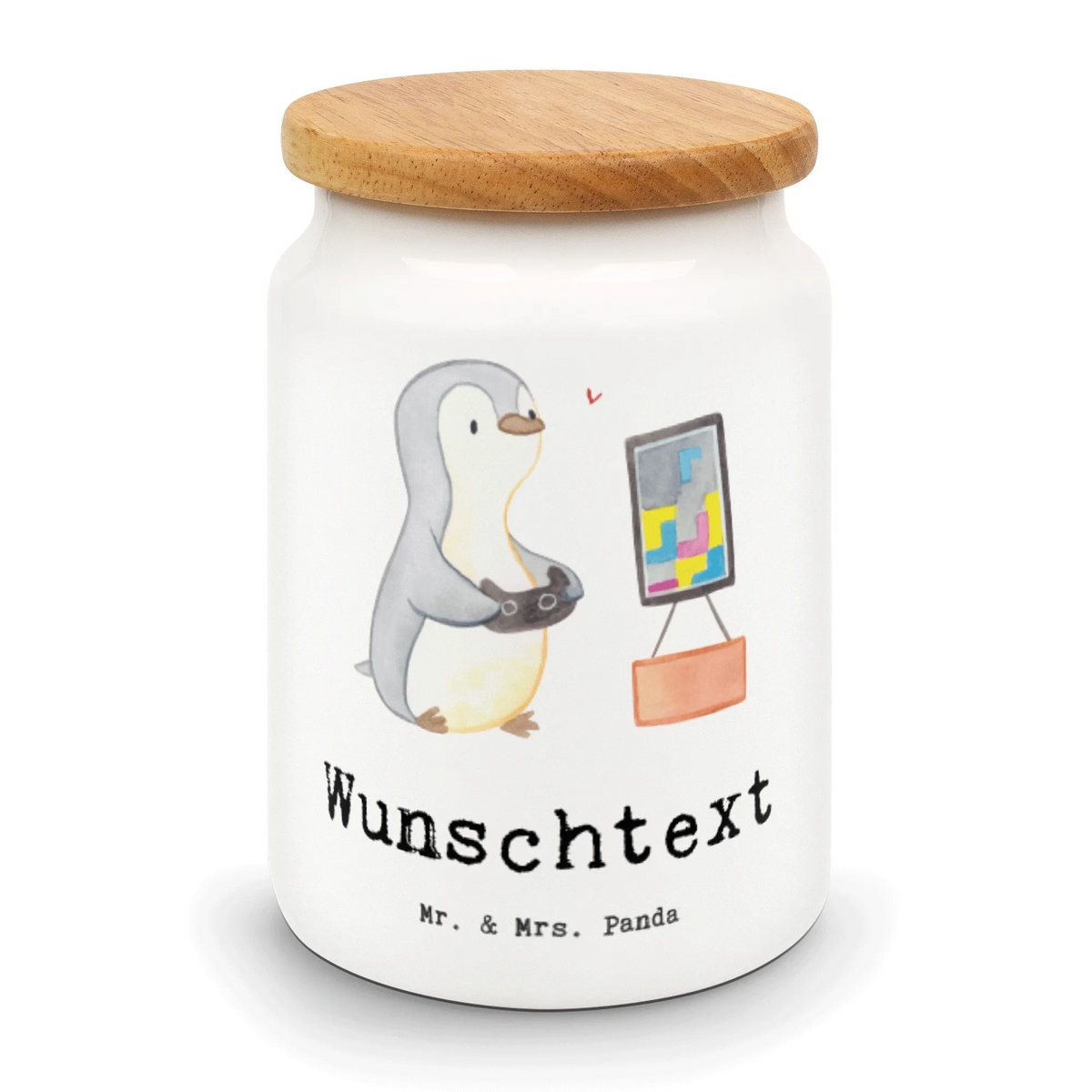 Personalized Storage Jar penguin Gamble personalized ceramic jar, monogrammed food storage, engraved kitchen jar, personalized storage jar, personalized treat jar, custom treat canister, custom pantry container, personalized cookie jar, personalized canister, personalized cookie tin, personalized storage container, Gift, sport, hobby, giving, thank you, award, profit, athlete, Gambling, video games, gaming