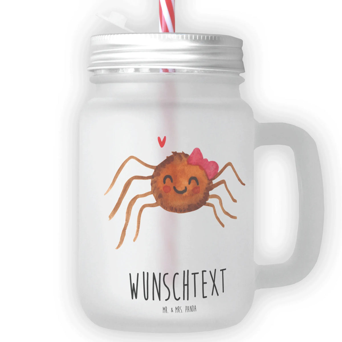 Personalizowany szklany słoik Mason Jar Pająk Agata radość
