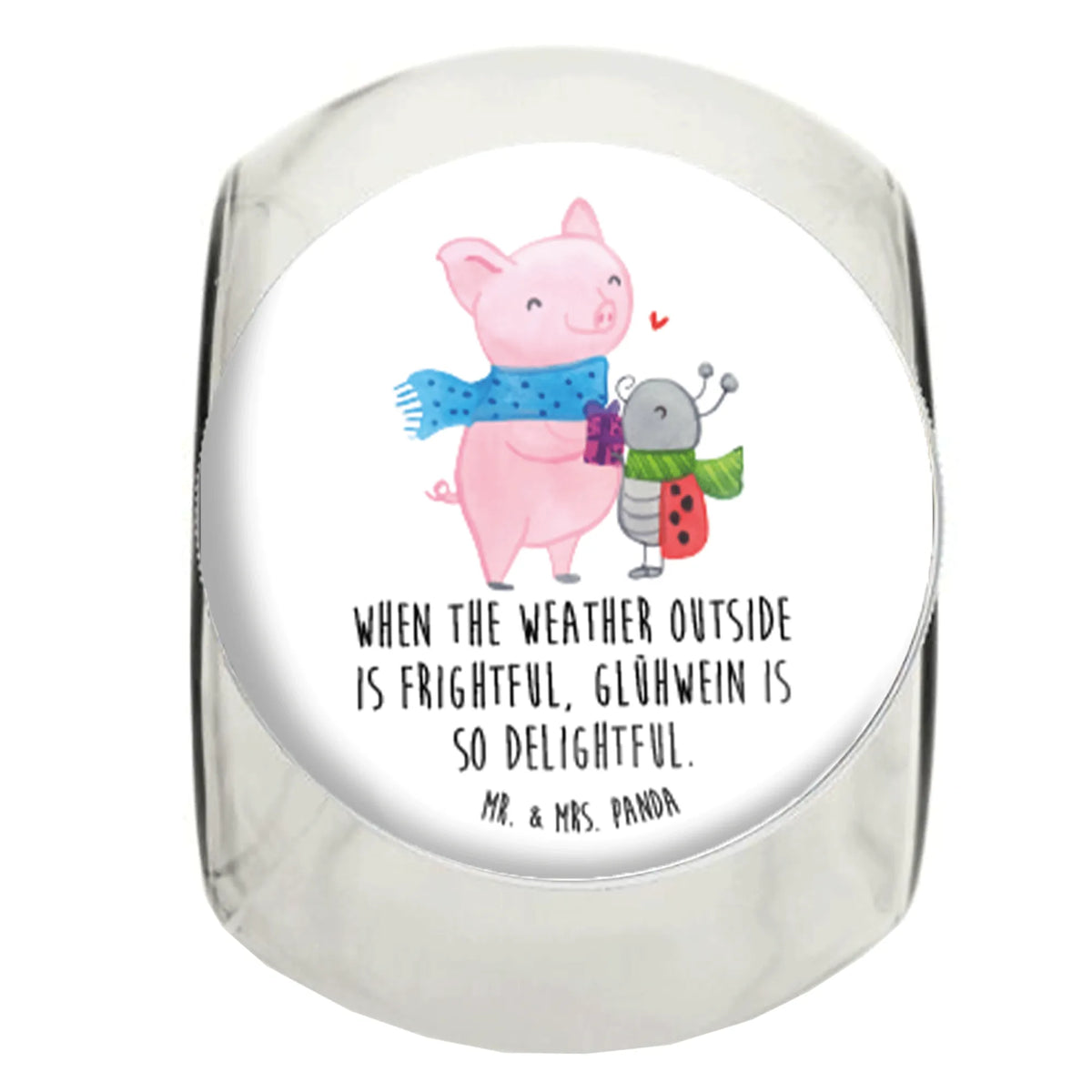 Candy Jar Glow Pig Snuggle Christmas time, snow