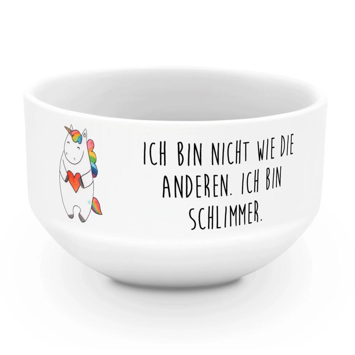 Muesli Bowl unicorn Heart different, girlfriend gift, evil, heart, bad girl, girlfriend present