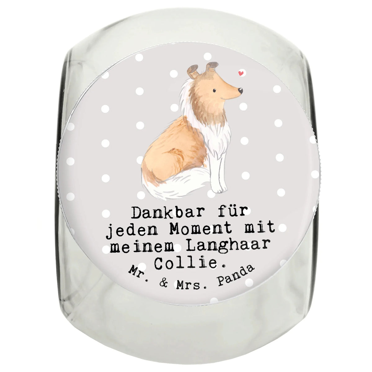 Treat Jar Long-haired Collie Moment giving, gift, puppy, dog owner, animal lover, purebred dog, dog breed