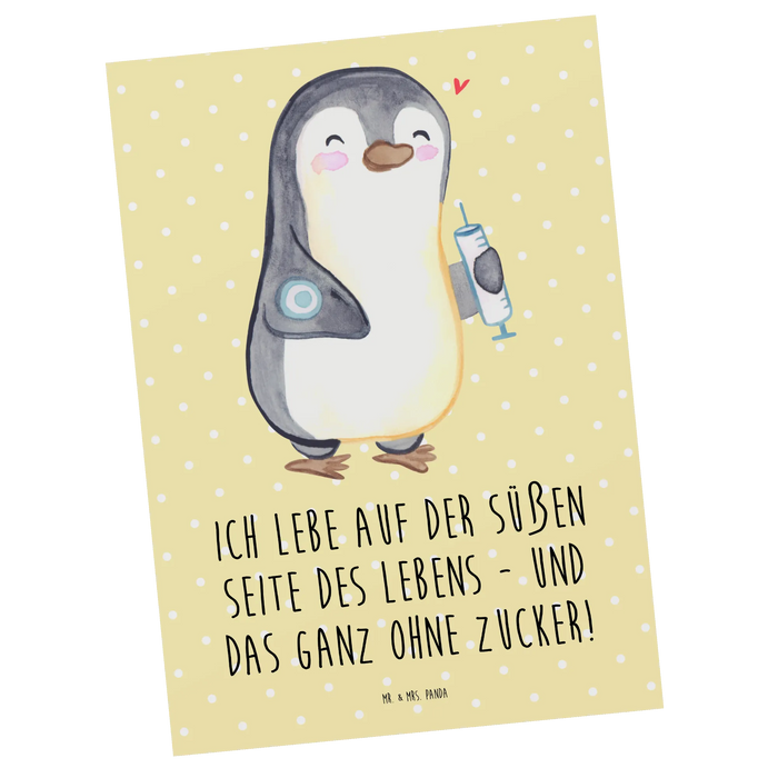 Postkarte Pinguin Diabetes