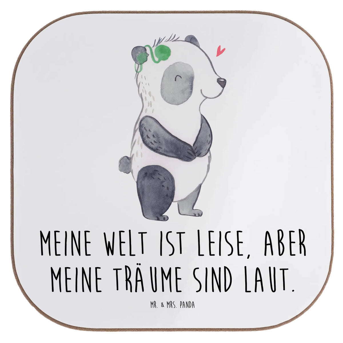Square coaster Panda Deaf