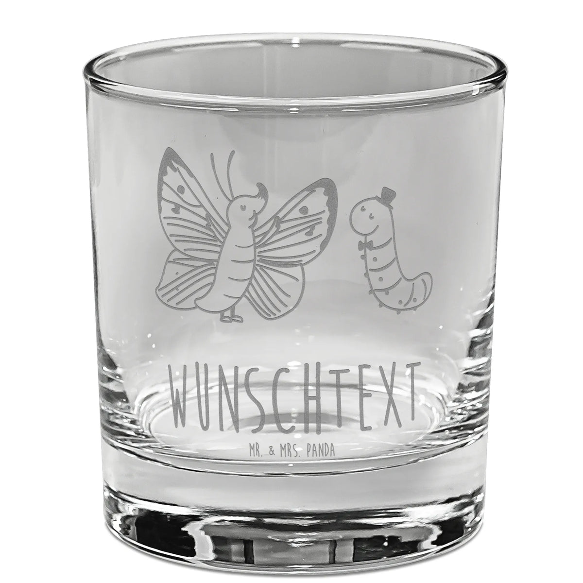 Spersonalizowana szklanka do whisky gąsienica motyl Motywy zwierzęce, dobra energia, zabawne powiedzonka, zwierzęta